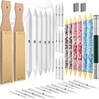 Conjunto de 38 Piezas Difuminadores y Tortillones de Mezcla Difuminos de Arte de Papel Herramientas de Dibujo con 2…
